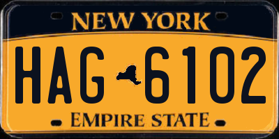 NY license plate HAG6102