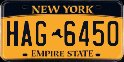 NY license plate HAG6450