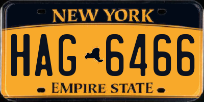 NY license plate HAG6466