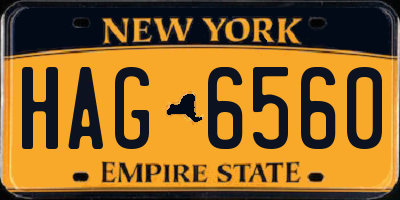 NY license plate HAG6560
