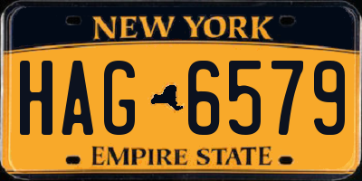 NY license plate HAG6579