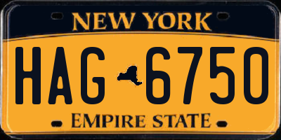 NY license plate HAG6750