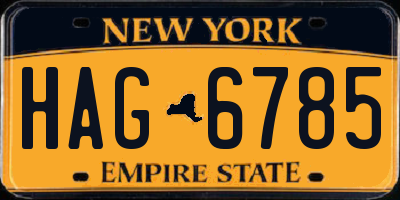 NY license plate HAG6785