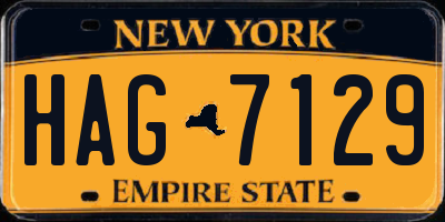 NY license plate HAG7129