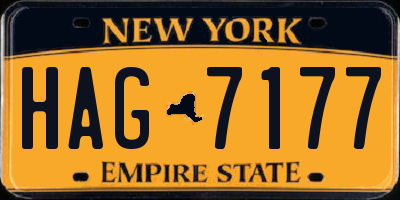 NY license plate HAG7177