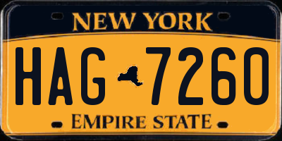 NY license plate HAG7260
