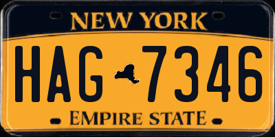 NY license plate HAG7346