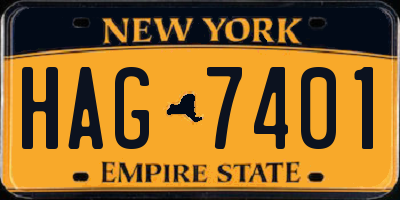 NY license plate HAG7401
