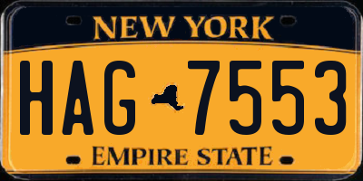 NY license plate HAG7553