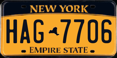 NY license plate HAG7706