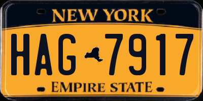 NY license plate HAG7917