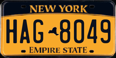 NY license plate HAG8049