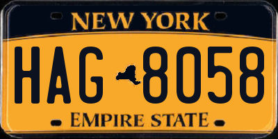 NY license plate HAG8058