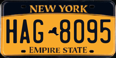 NY license plate HAG8095