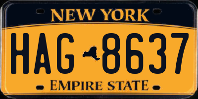 NY license plate HAG8637