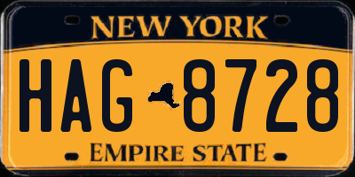 NY license plate HAG8728
