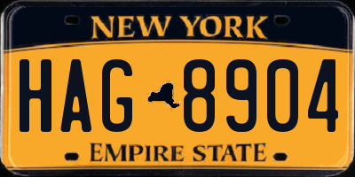 NY license plate HAG8904
