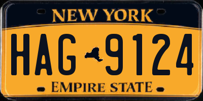 NY license plate HAG9124