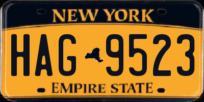 NY license plate HAG9523
