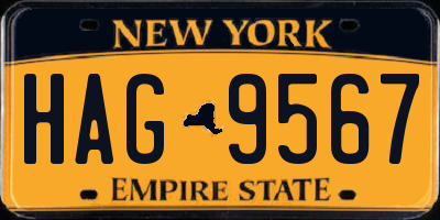 NY license plate HAG9567