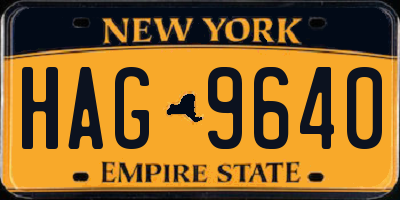 NY license plate HAG9640