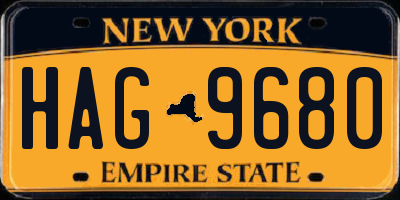 NY license plate HAG9680