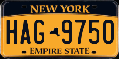 NY license plate HAG9750