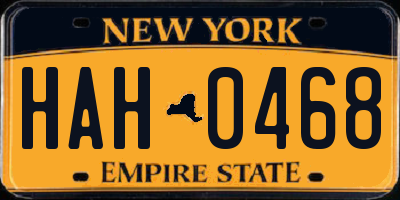 NY license plate HAH0468