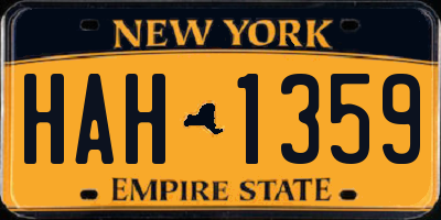 NY license plate HAH1359
