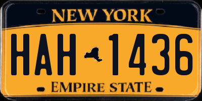 NY license plate HAH1436