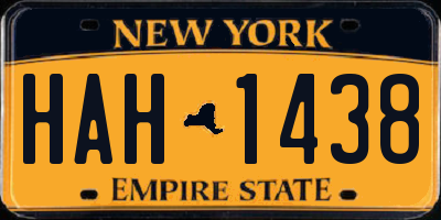 NY license plate HAH1438