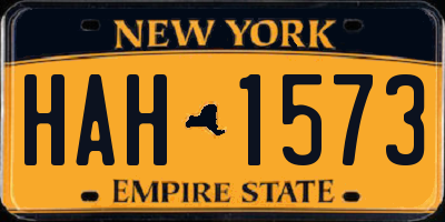 NY license plate HAH1573