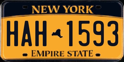 NY license plate HAH1593