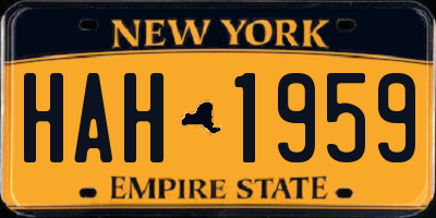NY license plate HAH1959