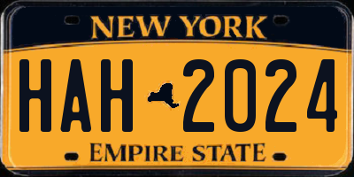 NY license plate HAH2024