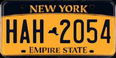 NY license plate HAH2054