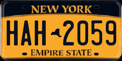 NY license plate HAH2059