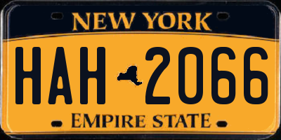 NY license plate HAH2066