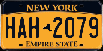 NY license plate HAH2079