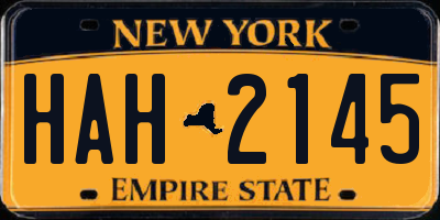 NY license plate HAH2145