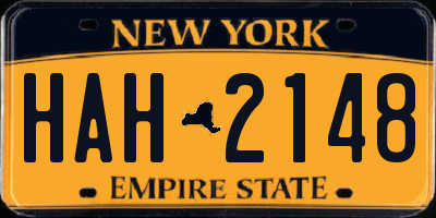 NY license plate HAH2148