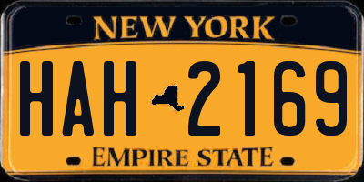 NY license plate HAH2169