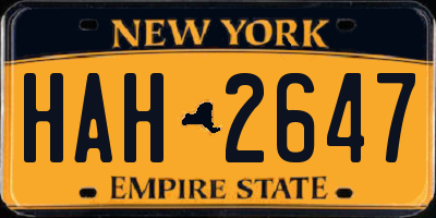 NY license plate HAH2647