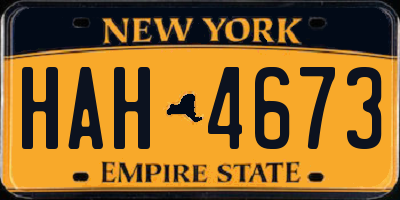 NY license plate HAH4673
