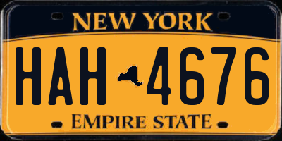 NY license plate HAH4676