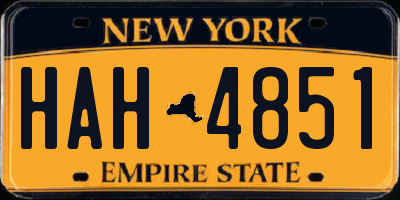 NY license plate HAH4851
