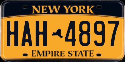 NY license plate HAH4897