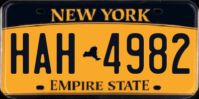 NY license plate HAH4982