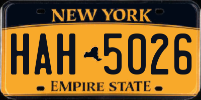 NY license plate HAH5026