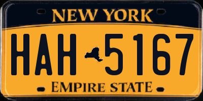 NY license plate HAH5167